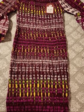 ALAJE FASHION 100% AFRICAN MADE OFF SHOULDER SMOCKED DRESS